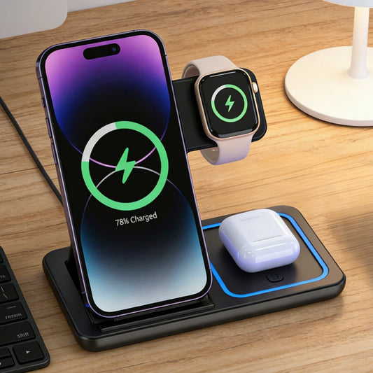 Vantory ChargeFold™ – 3-in-1 Foldable Wireless Charging Station